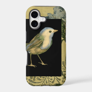 Bird on Black and Vintage Background
