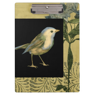 Bird on Black and Vintage Background Clipboard