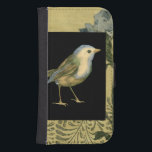 Bird on Black and Vintage Background Samsung S4 Wallet Case<br><div class="desc">This image is simple and beautiful to add on any product offered and will please any vintage art lover. The black square puts the emphasis on the colours of the bird and the yellow background.  Choose this piece of artwork for your next Zazzle product.</div>