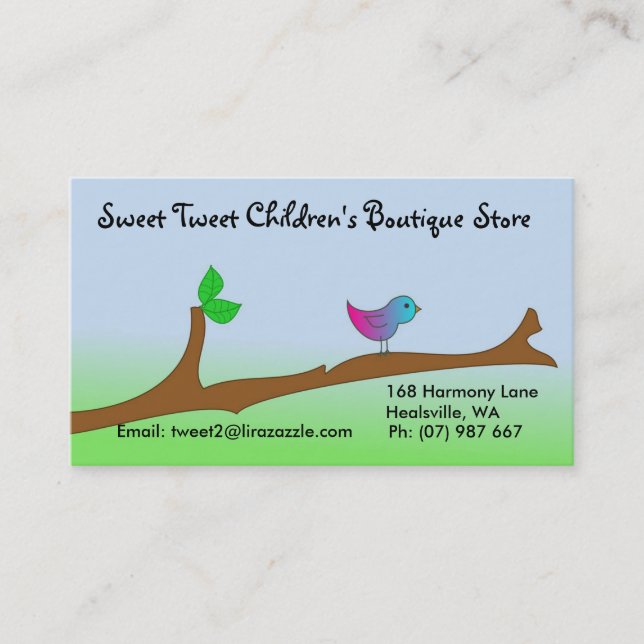 Bird on branch business card (Front)