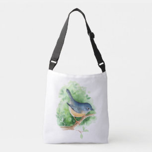 Bird on branch crossbody bag