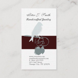 Bird on Branch Jewellery Design Artist Whimsical Business Card