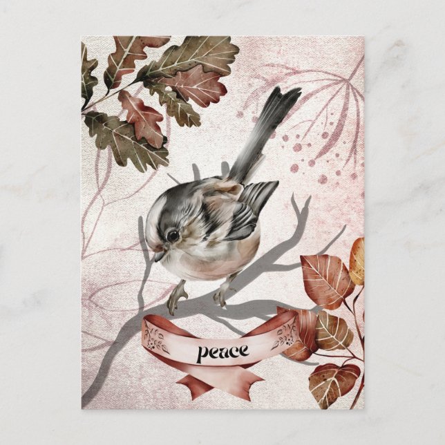 Bird on Branch Oracle Peace Card (Front)