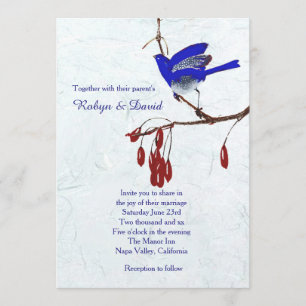 Bird on Branch Wedding Invitation