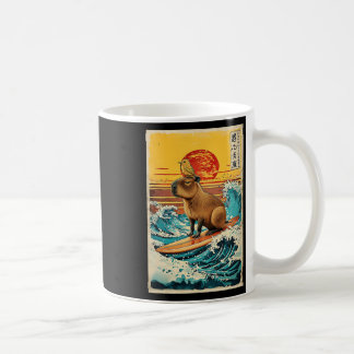 Bird On Capyra Surfing Greatwave Anime Kawaii Japa Coffee Mug
