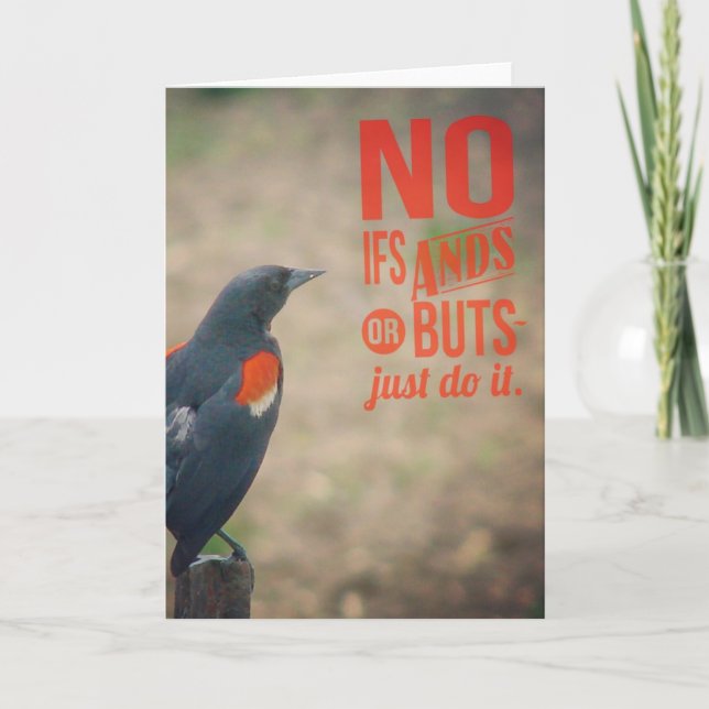 Bird on Fencepost Encouragement Card (Front)