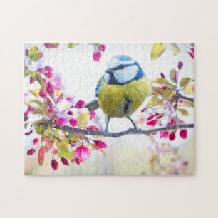 Bird on flowering tree jigsaw puzzle
