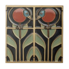 Bird on Flowers Art Deco Nouveau Wall Decor
