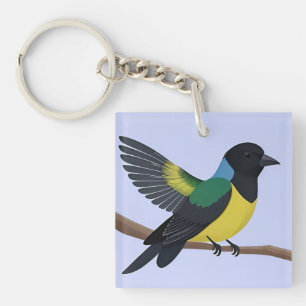 🕊️ Bird On Post Nature Gift For Wildlife Lovers Key Ring