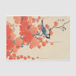 Bird on Red Ivy, Koson, Ukiyoe Tissue Paper