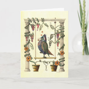 Bird on Swing Greeting Cards