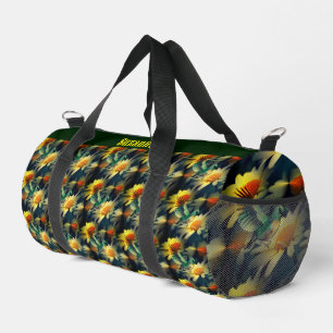 Bird On Yellow Daisies Fantasy Art Personalised Duffle Bag