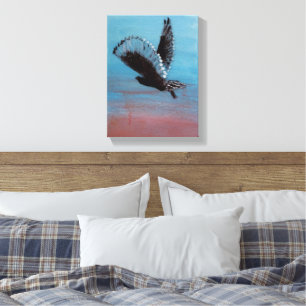Bird Painting Sunrise Owl Canvas Print