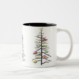 Bird Paper Tree Two-Tone Coffee Mug
