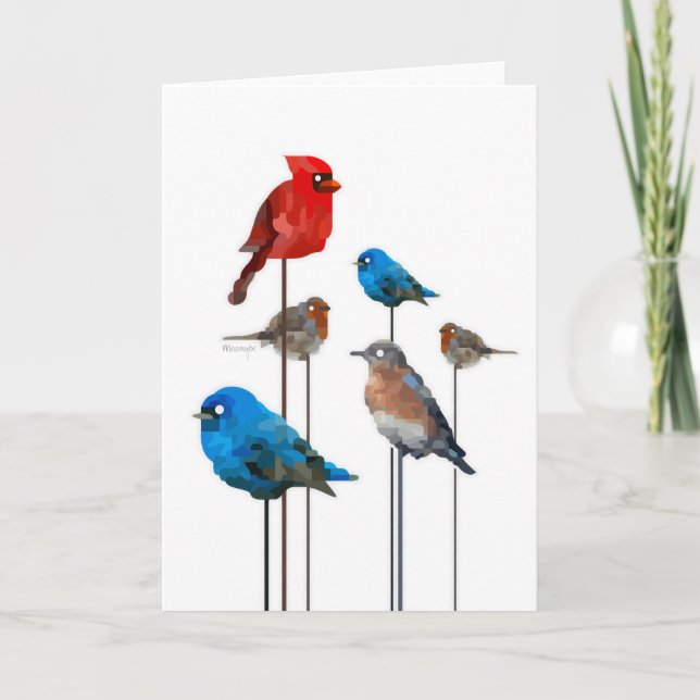 Bird Party Greeting Card (Front)