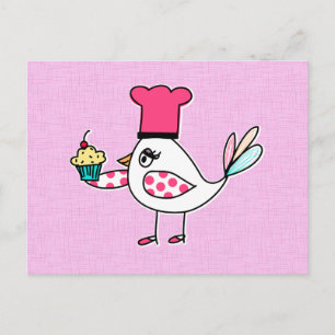 Bird Pastry Chef Post Cards