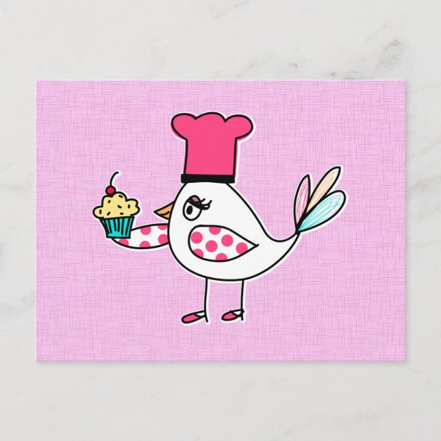 Bird Pastry Chef Post Cards (Front)