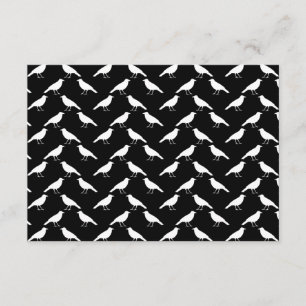 Bird Pattern. Crows in Black and White. RSVP Card