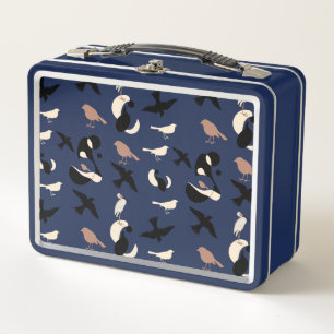 Bird Pattern Metal Lunch Box