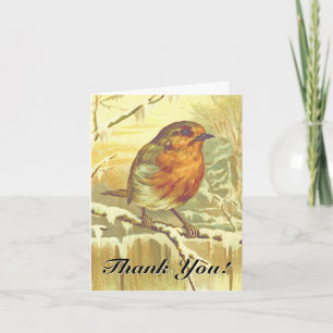 Bird Perched on a Branch, "Thank You!" Card
