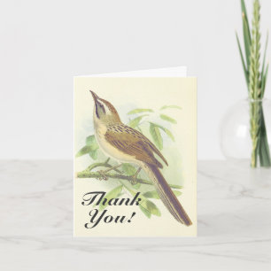 Bird Perched on a Branch, "Thank You!" Card