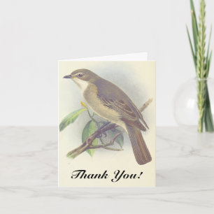 Bird Perched on a Tree Branch, "Thank You!" Card