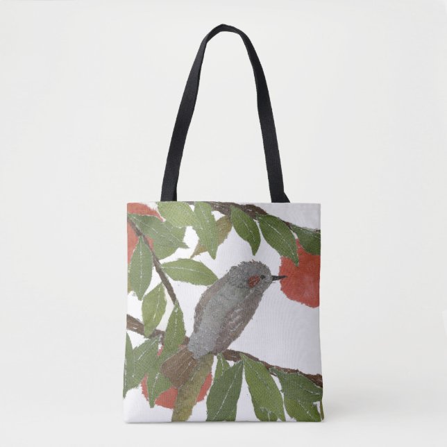 Bird, Persimmon, Tree, Bulbul, Oriental, Japanese Tote Bag (Front)