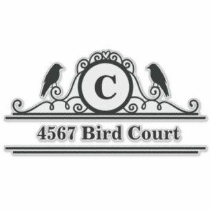 Bird Personalised Mailbox Address Sticker