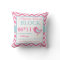 Bird Pink Blue Baby Announcement Pillow