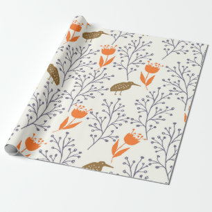 Bird Plant Nature Wrapping Paper