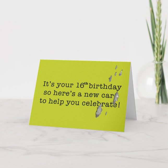 Bird Poop Funny Birthday for 16 Year Old Teenager Card (Front)