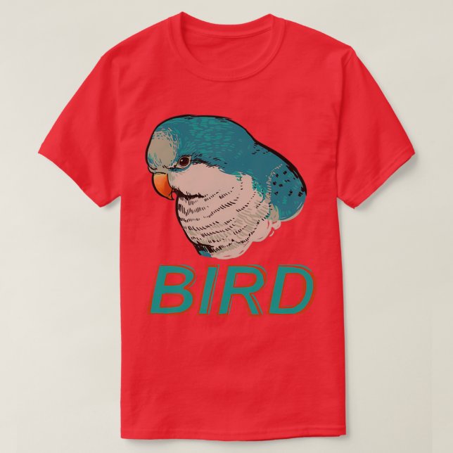 BIRD Quaker Parrot Blue T-Shirt (Design Front)