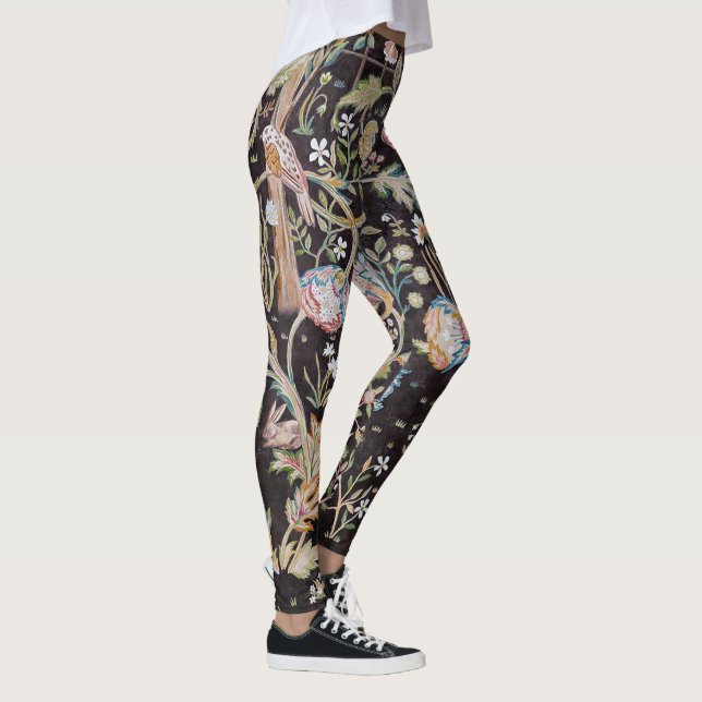 Bird & Rabbit in The Flower Garden, William Morris Leggings (Right)