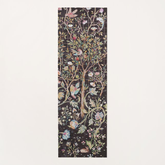 Bird & Rabbit in The Flower Garden, William Morris Yoga Mat (Front)