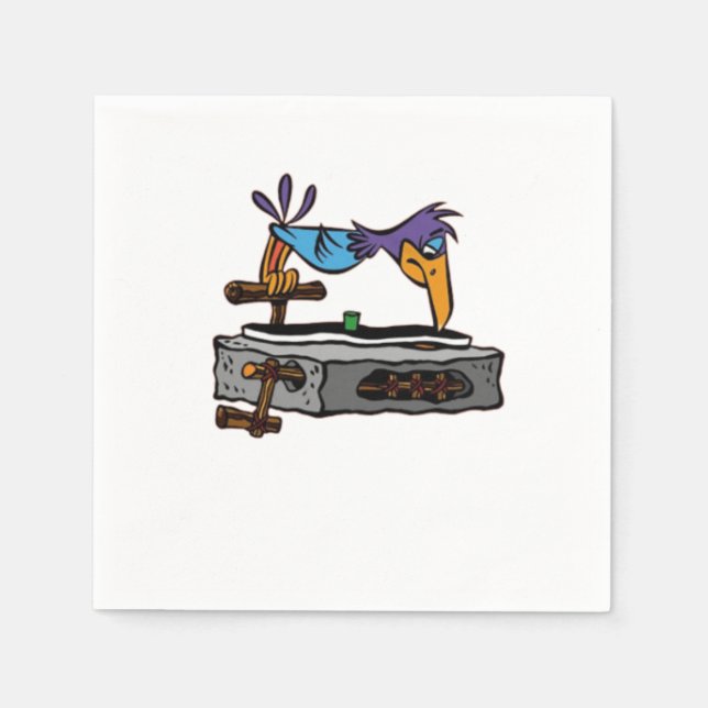 Bird Record Player Paper Napkin (Front)
