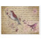 Bird Red Pink Decoupage Vintage Ephemera