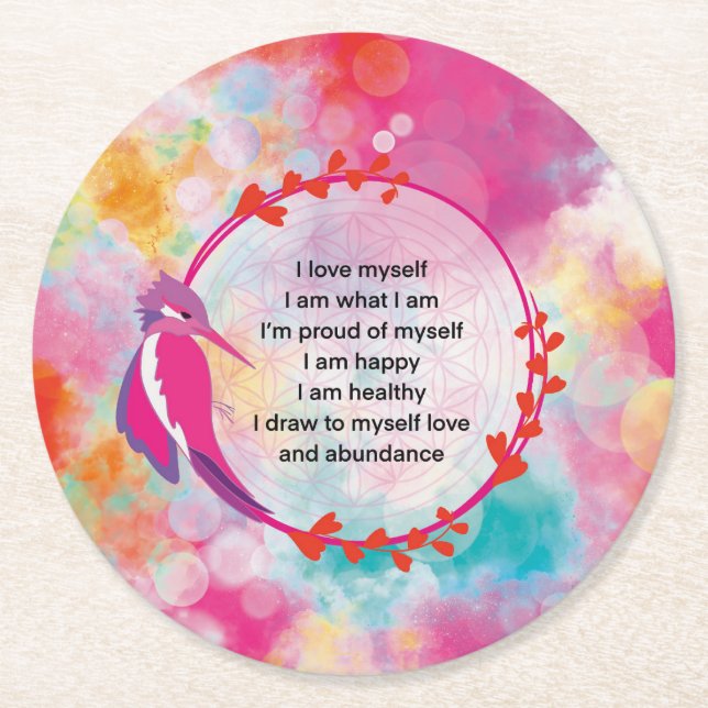 Bird Round Paper Coaster (Front)