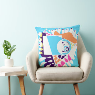 Bird’s Nest - Baby Blue White Cushion