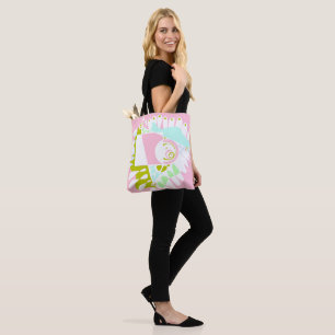 Bird’s Nest - Flamingo Pink White Tote Bag