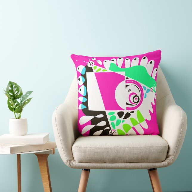Bird’s Nest - Fuchsia White Cushion (Chair)
