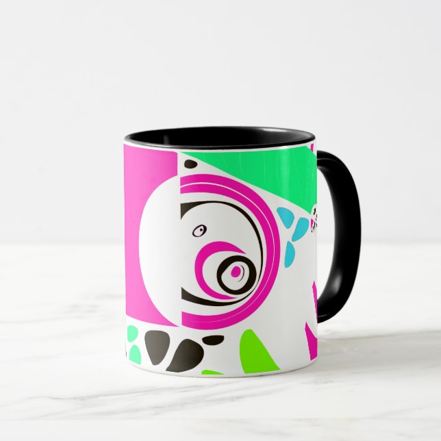 Bird’s Nest - Fuchsia White Mug (Front Right)