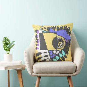 Bird’s Nest - Lemon Black Cushion