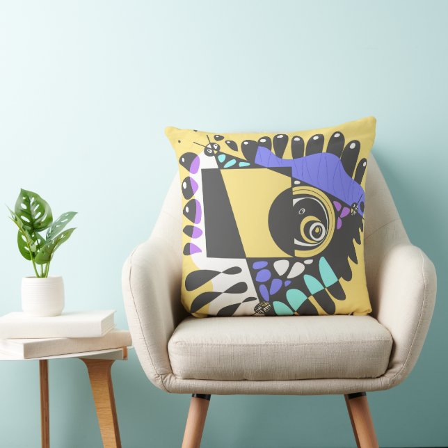 Bird’s Nest - Lemon Black Cushion (Chair)