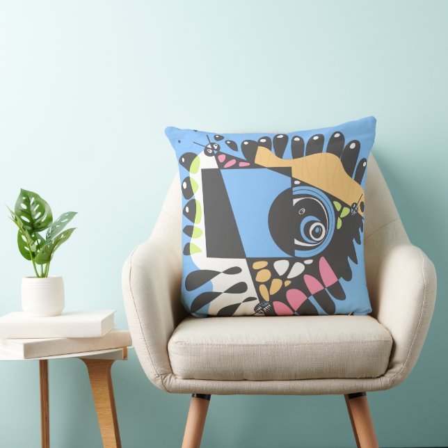 Bird’s Nest - Light Blue Black  Cushion (Chair)