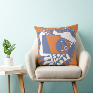 Bird’s Nest - Orange Periwinkle  Cushion
