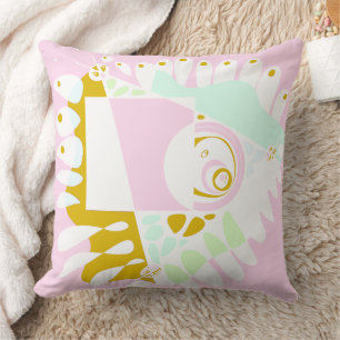 Bird’s Nest - Pastel Pink White  Cushion