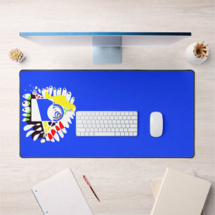 Bird’s Nest - Royal Blue White Desk Mat