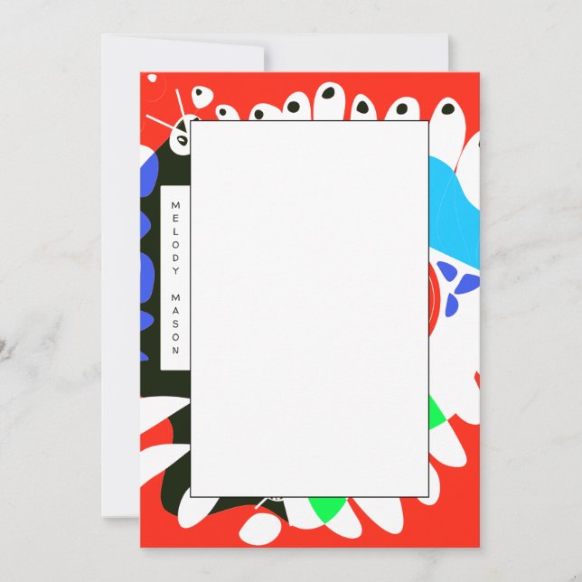 Bird’s Nest - Scarlet Red White Custom Name Card (Front)