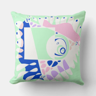 Bird’s Nest - Spearmint White Cushion