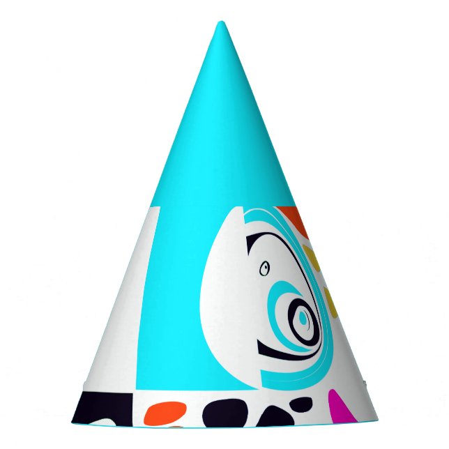 Bird’s Nest - Turquoise White  Party Hat (Front)